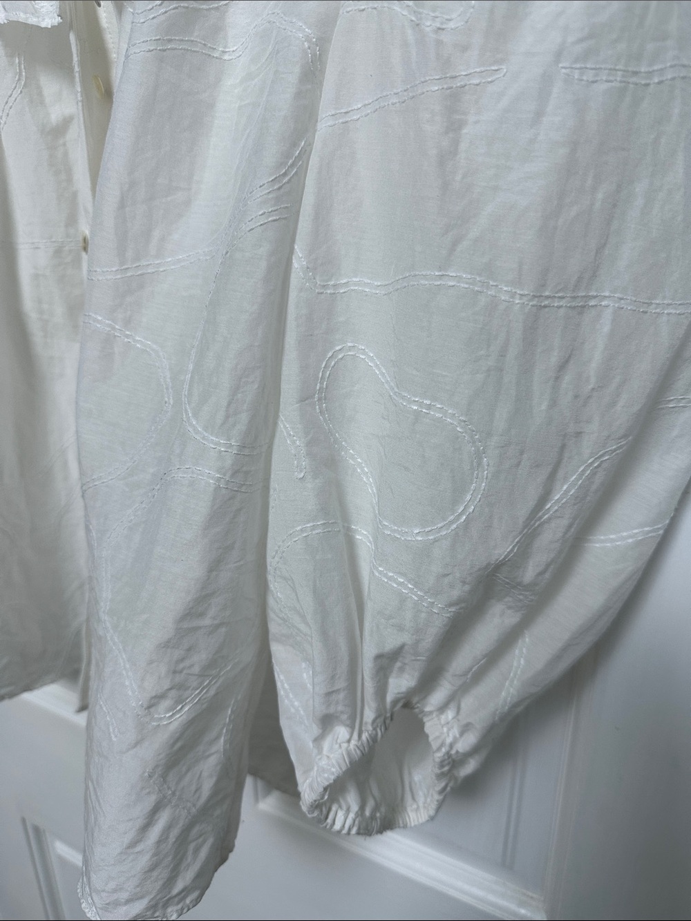 AYR White Ruffle-Neck Button Front Blouse - Picture 4 of 6